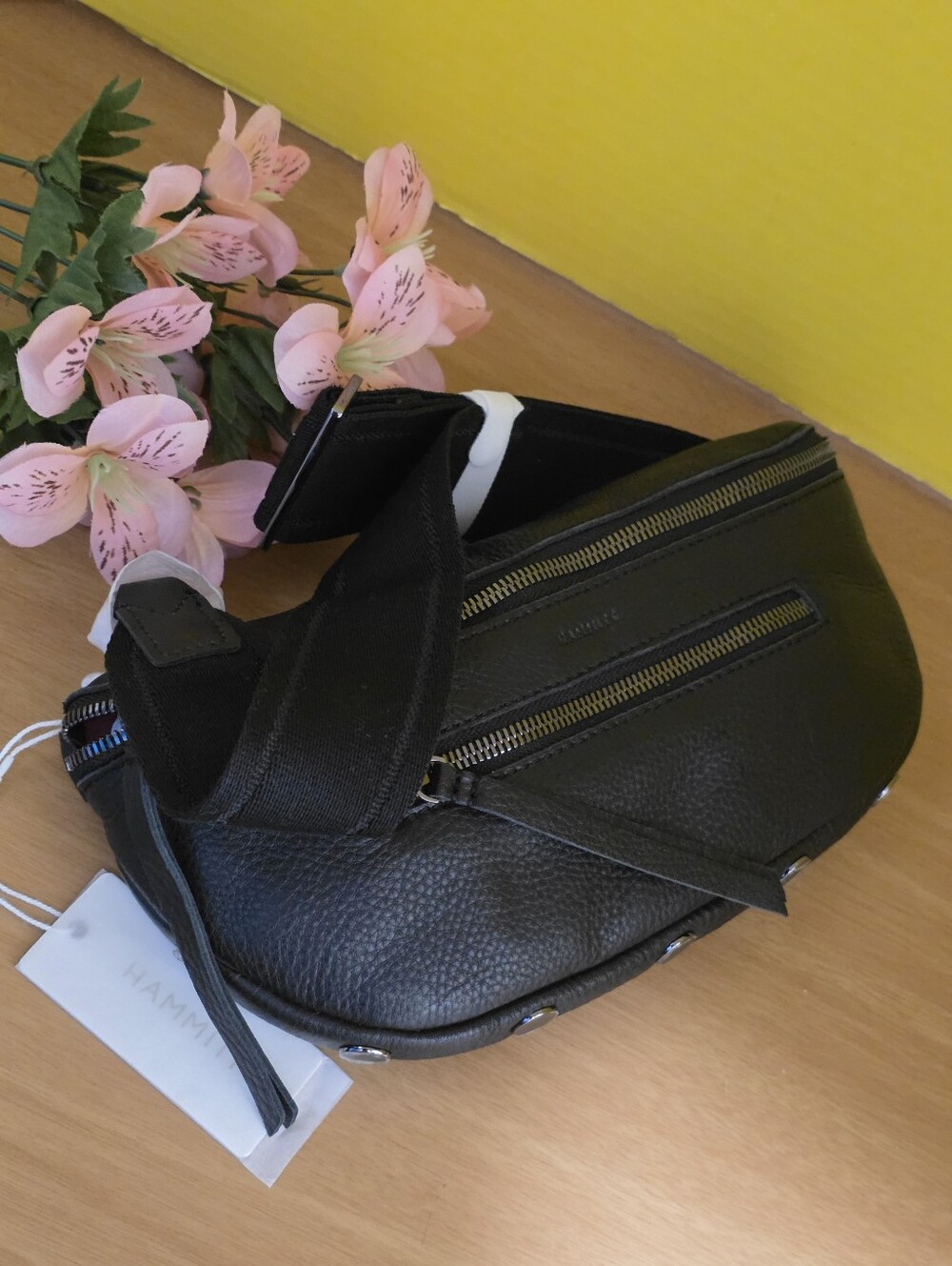 Hammitt Black Leather MD Charles Crossbody Bag - Picture 4 of 9